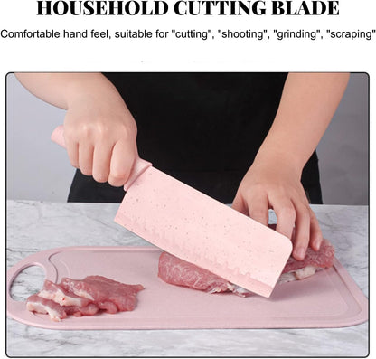 Boxed Kitchen Knife Set Block Wheat Straw blades Nonstick for Kitchen Cutting Meat Scissors Ceramic Peeler for Slicing Paring Fruits Vegetables