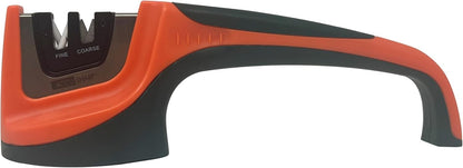 AccuSharp Pull-Through Knife Sharpener, Handheld, Blade Sharpener, Repair, Restore, and Polish Blades, Portable Multi-Tool Sharpener, Orange/Green