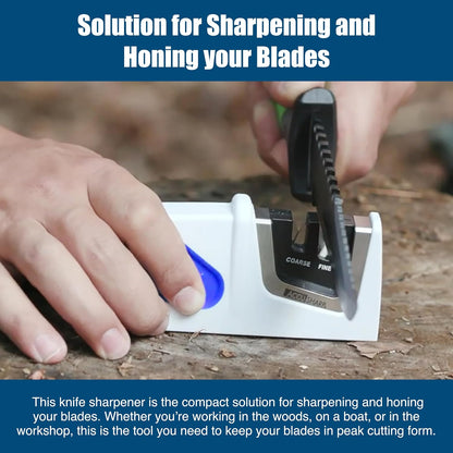 AccuSharp Pull-Through Knife Sharpener, Handheld, Blade Sharpener, Repair, Restore, and Polish Blades, Portable Multi-Tool Sharpener, Orange/Green