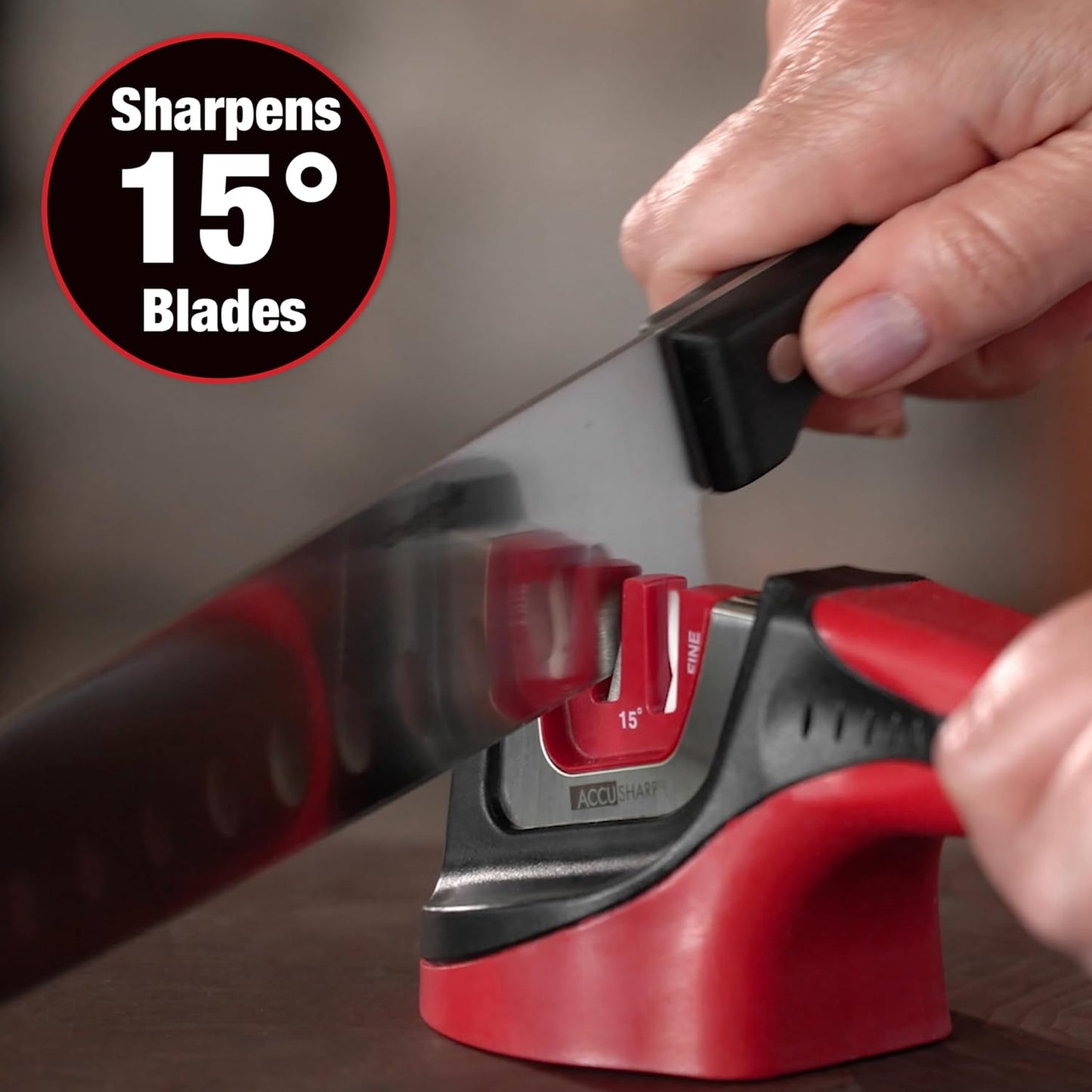 AccuSharp Pull-Through Knife Sharpener, Handheld, Blade Sharpener, Repair, Restore, and Polish Blades, Portable Multi-Tool Sharpener, Orange/Green