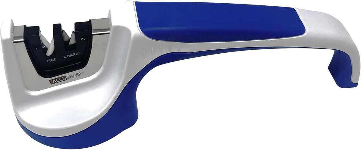 AccuSharp Pull-Through Knife Sharpener, Handheld, Blade Sharpener, Repair, Restore, and Polish Blades, Portable Multi-Tool Sharpener, Orange/Green