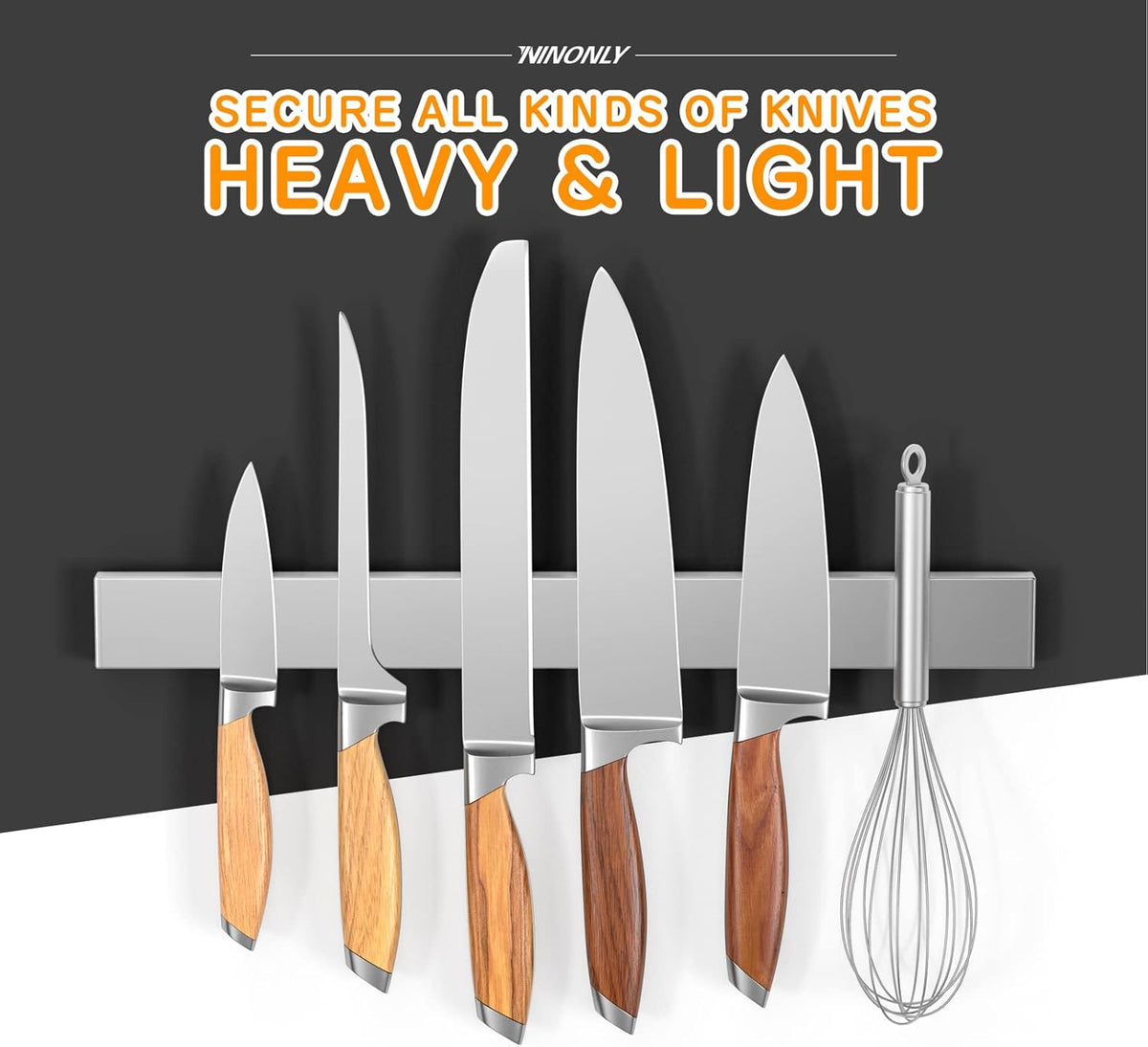 10 Inch Magnetic Knife Holder for Refrigerator, Stainless Steel Double Sided Magnet Knife Strip for Wall, No Drilling Magnetic Knife Rack with Powerful Magnetic Pull Force Fridge Applicable