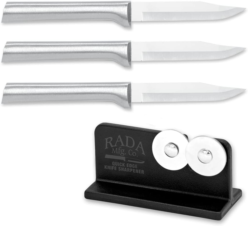 Regular Paring (R101) with Sharpener, Silver, Pack of 3
