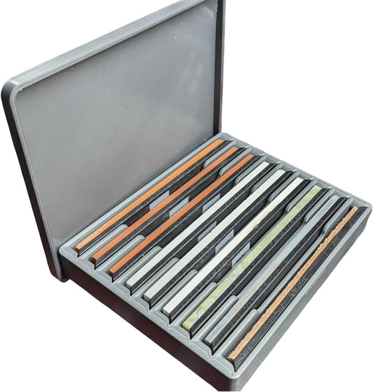 Whetstone Case for Ruixin | 6"x1" Knife Sharpening Stone Organizer | 9-Piece Holder for Ruixin-Style Sets | Universal Stone Storage/Holder