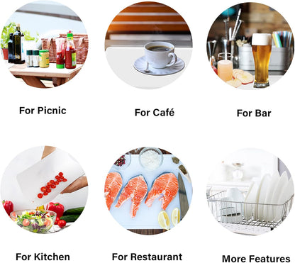 Disposable Cutting Boards 30 Count, Collapsible Cutting Board Sheet with Built-in Crease, Flexible Plastic Cutting Mat for Kitchen and Commercial Use, 17 x 12 In White