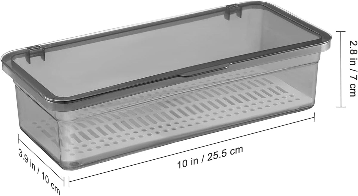 Cabilock Silverware Organizer with Lid Covered Silverware Tray for Drawer and Countertop,Uensil Drawer Organizer Flatware Storage Box for Chopsticks Spoons Forks Knives Holder