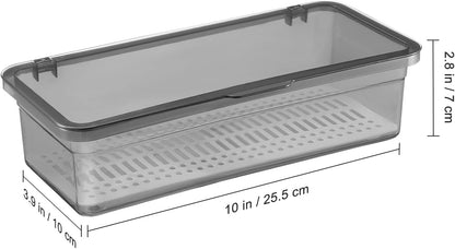 Cabilock Silverware Organizer with Lid Covered Silverware Tray for Drawer and Countertop,Uensil Drawer Organizer Flatware Storage Box for Chopsticks Spoons Forks Knives Holder