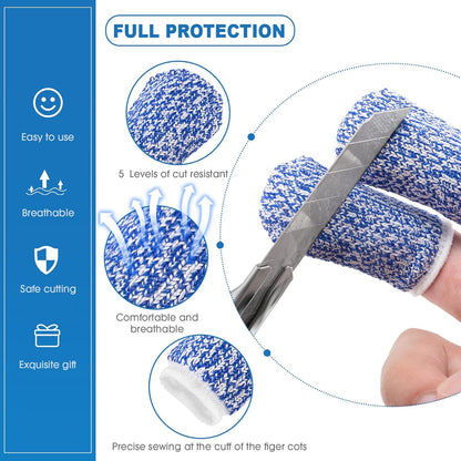 9 Pcs Finger Guard Set for Cutting Include 4 Stainless Steel Knife Cutting Protector 2 Thumb Guard Protector 2 Finger Cots Potato Butter Lettuce Crinkle Cutter for Cutting Food to Avoid Hurting