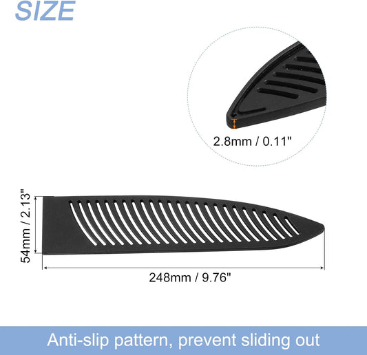 2Pcs Knife Cover Sleeves Blade Edge Guards for 9.5" Chef Knife Protector Universal Knife Sheath for Kitchen, Black