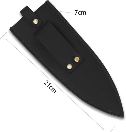 Cowhide Leather Knife Sheath, 8 Inch Chef Knife Guard, Heavy Duty Universal Knife Cover or Sleeves, Chef Meat cleaver sheath with Belt Loop(8.2" Lx2.2 W)