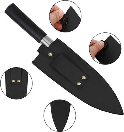 Cowhide Leather Knife Sheath, 8 Inch Chef Knife Guard, Heavy Duty Universal Knife Cover or Sleeves, Chef Meat cleaver sheath with Belt Loop(8.2" Lx2.2 W)