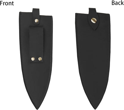 Cowhide Leather Knife Sheath, 8 Inch Chef Knife Guard, Heavy Duty Universal Knife Cover or Sleeves, Chef Meat cleaver sheath with Belt Loop(8.2" Lx2.2 W)