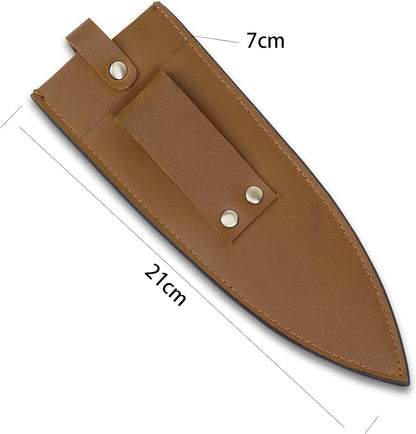 Cowhide Leather Knife Sheath, 8 Inch Chef Knife Guard, Heavy Duty Universal Knife Cover or Sleeves, Chef Meat cleaver sheath with Belt Loop(8.2" Lx2.2 W)