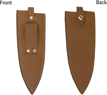 Cowhide Leather Knife Sheath, 8 Inch Chef Knife Guard, Heavy Duty Universal Knife Cover or Sleeves, Chef Meat cleaver sheath with Belt Loop(8.2" Lx2.2 W)
