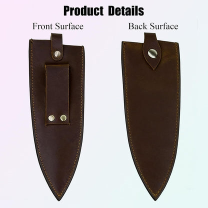 Cowhide Leather Knife Sheath, 8 Inch Chef Knife Guard, Heavy Duty Universal Knife Cover or Sleeves, Chef Meat cleaver sheath with Belt Loop(8.2" Lx2.2 W)