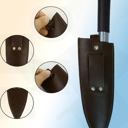 Cowhide Leather Knife Sheath, 8 Inch Chef Knife Guard, Heavy Duty Universal Knife Cover or Sleeves, Chef Meat cleaver sheath with Belt Loop(8.2" Lx2.2 W)
