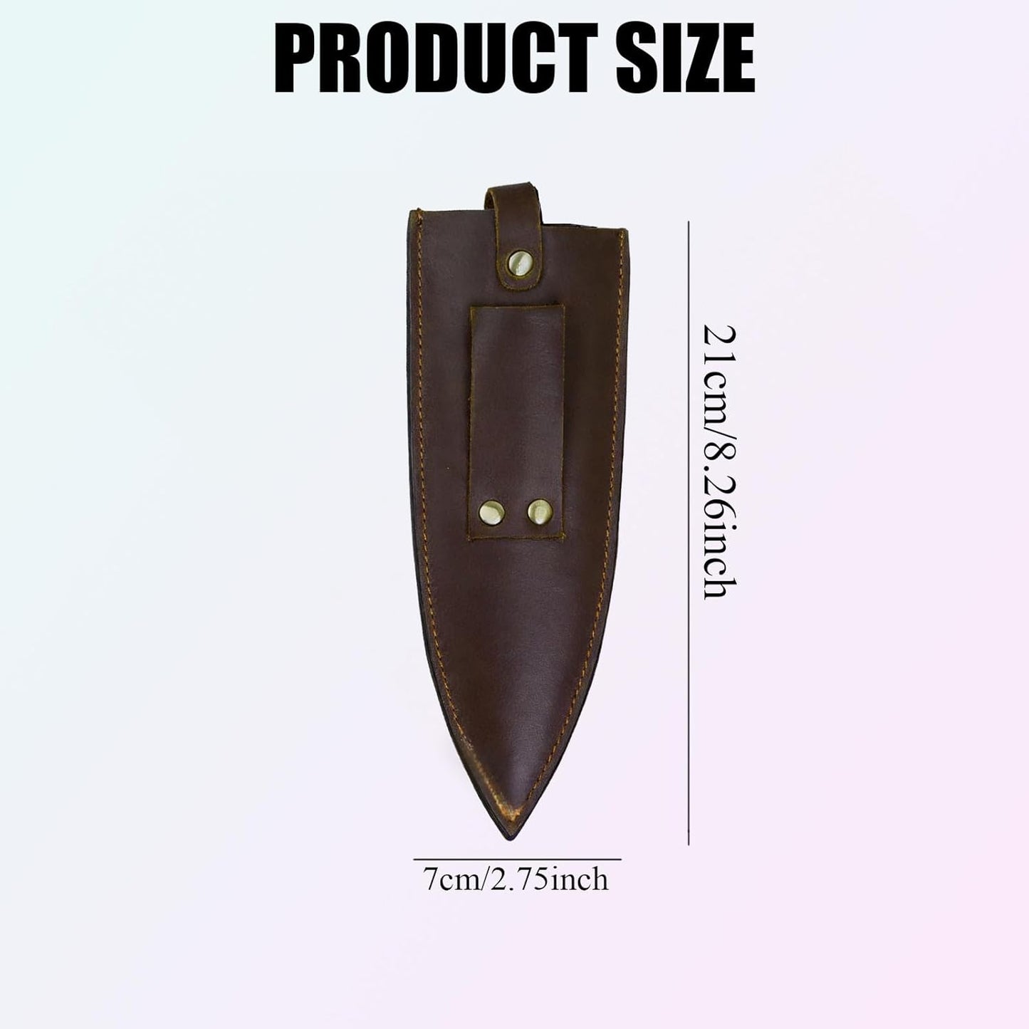 Cowhide Leather Knife Sheath, 8 Inch Chef Knife Guard, Heavy Duty Universal Knife Cover or Sleeves, Chef Meat cleaver sheath with Belt Loop(8.2" Lx2.2 W)