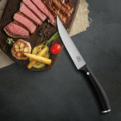 WANGMAZI Exquisite Steak Knife Set of 4,High-carbon Stainless Steel Forged
