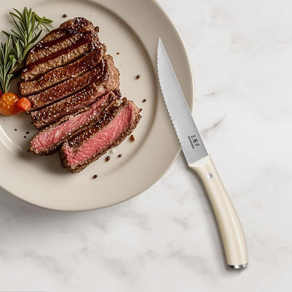 WANGMAZI Exquisite Steak Knife Set of 4,High-carbon Stainless Steel Forged