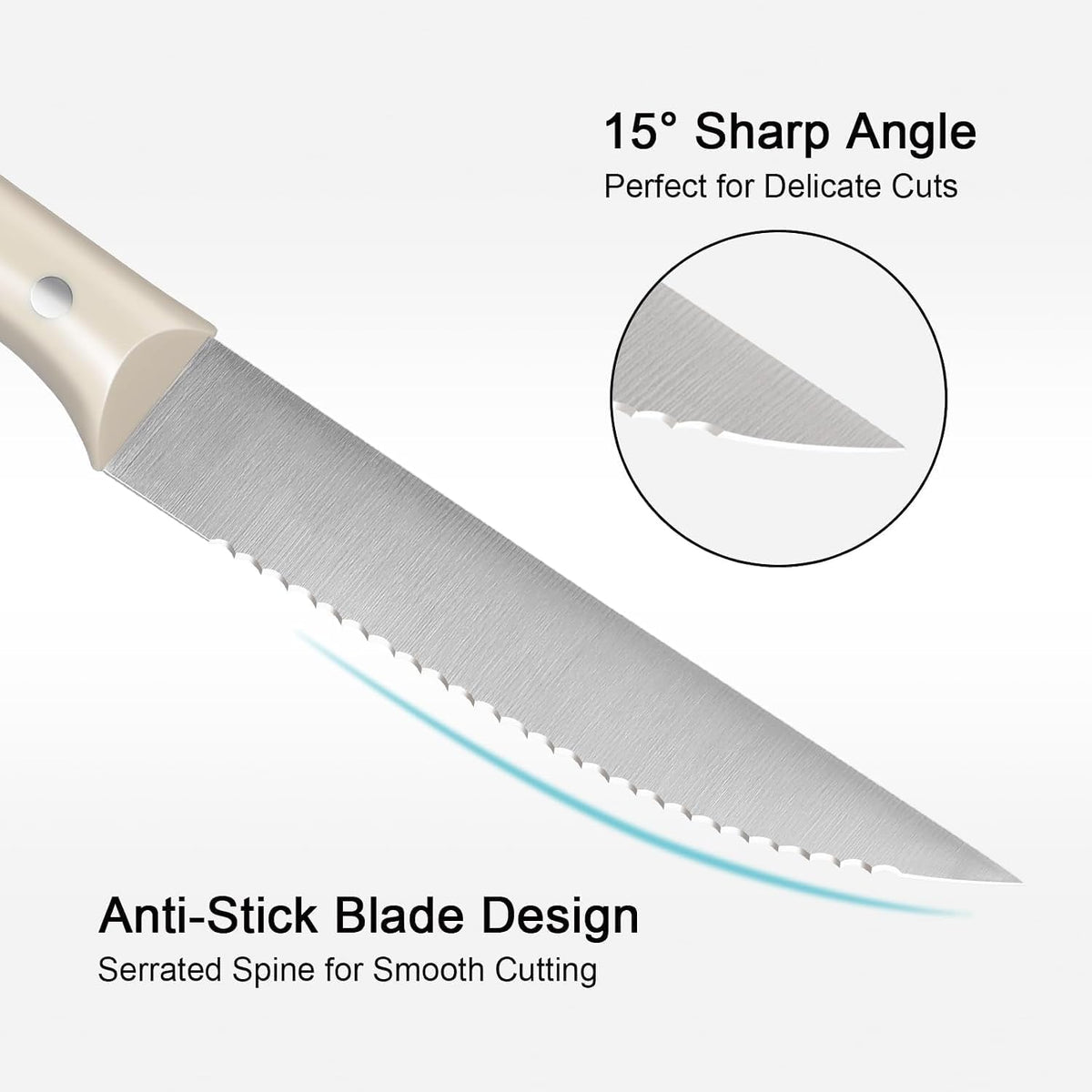WANGMAZI Exquisite Steak Knife Set of 4,High-carbon Stainless Steel Forged