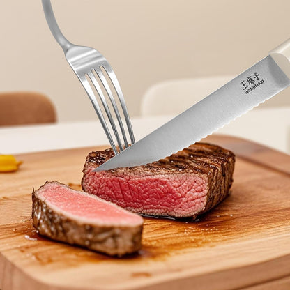 WANGMAZI Exquisite Steak Knife Set of 4,High-carbon Stainless Steel Forged