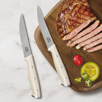 WANGMAZI Exquisite Steak Knife Set of 4,High-carbon Stainless Steel Forged