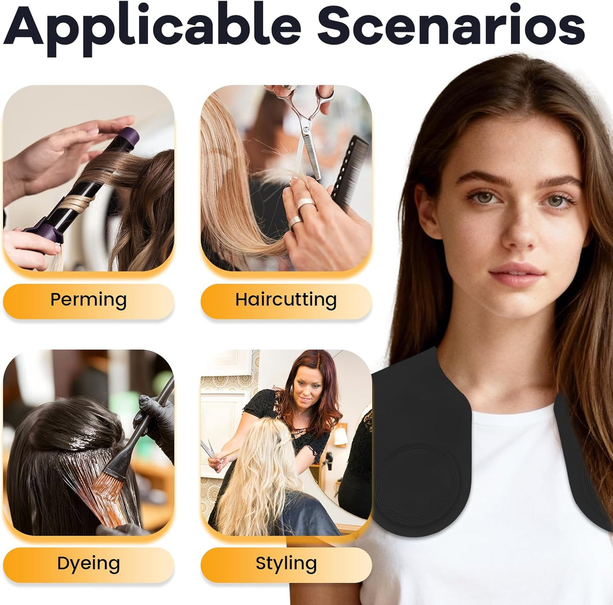 Silicone Hair Cutting Collar, Non-slip Hair Cutting Mat Haircut Cape Catcher Neck Wrap Guard Neck Fitting Accessories