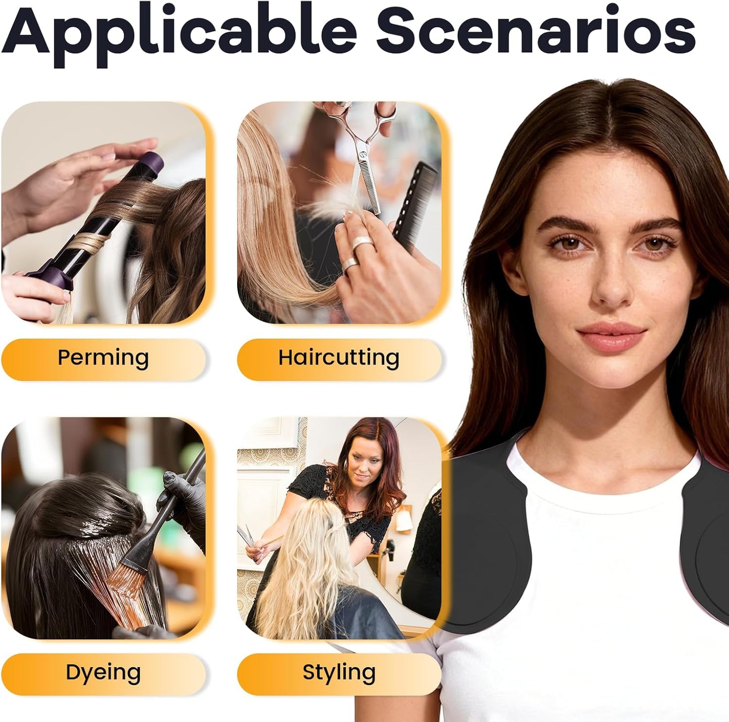 Silicone Hair Cutting Collar, Non-slip Hair Cutting Mat Haircut Cape Catcher Neck Wrap Guard Neck Fitting Accessories