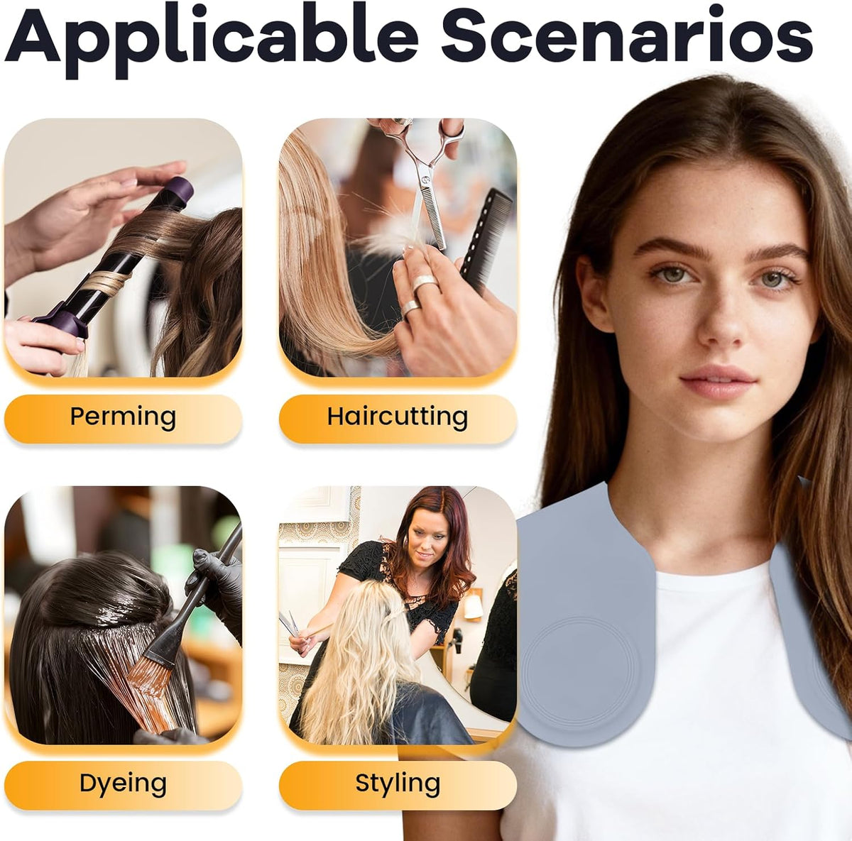 Silicone Hair Cutting Collar, Non-slip Hair Cutting Mat Haircut Cape Catcher Neck Wrap Guard Neck Fitting Accessories
