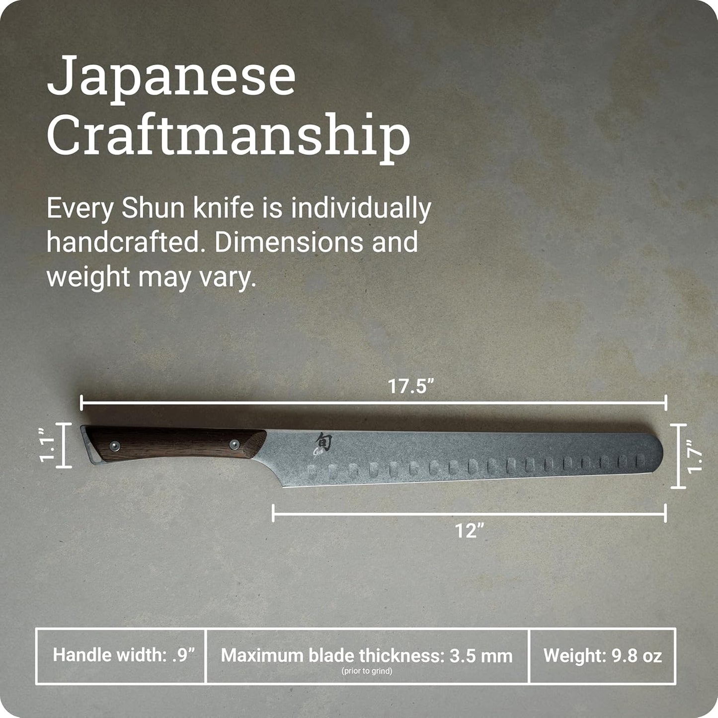 Kanso 12" Hollow Ground Brisket Knife, Handcrafted Japanese Meat Slicing Knife with Wooden Saya Sheath, AUS10A Stainless Steel Blade, Tagayasan Handle