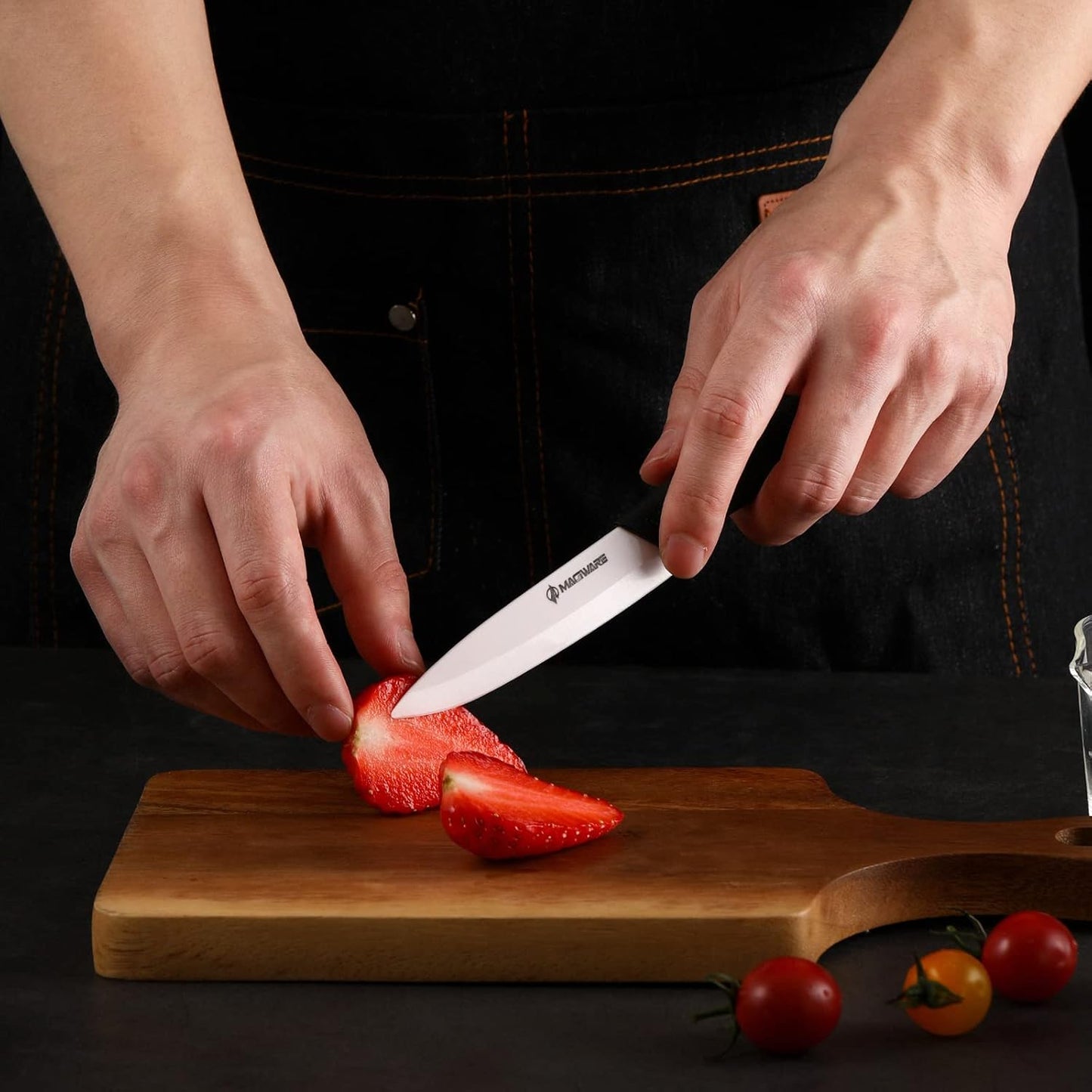 Magiware Paring Knife, Classic 4 inch Ceramic Paring Knife with Sheath Cover for Fruit and Vegetable,Longer Sharp Rust Proof Stain Resistant
