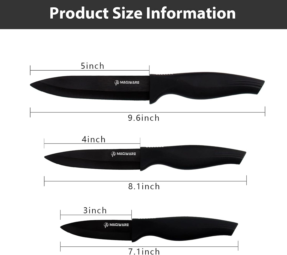 Magiware Paring Knife, Classic 4 inch Ceramic Paring Knife with Sheath Cover for Fruit and Vegetable,Longer Sharp Rust Proof Stain Resistant