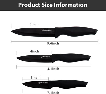 Magiware Paring Knife, Classic 4 inch Ceramic Paring Knife with Sheath Cover for Fruit and Vegetable,Longer Sharp Rust Proof Stain Resistant