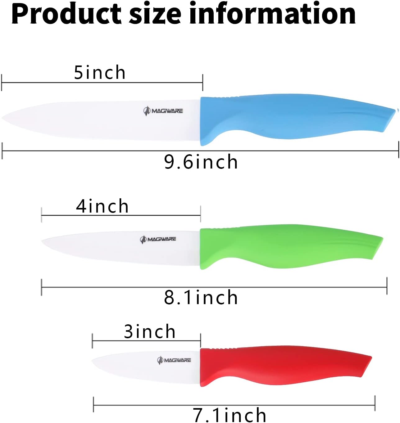 Magiware Paring Knife, Classic 4 inch Ceramic Paring Knife with Sheath Cover for Fruit and Vegetable,Longer Sharp Rust Proof Stain Resistant