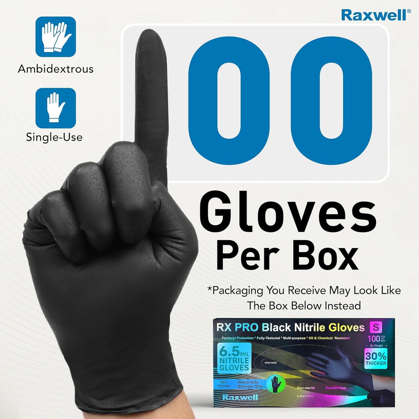 Disposable Nitrile Gloves - Food Grade Heavy-Duty Puncture Resistant Black Gloves for Cooking & Food Service