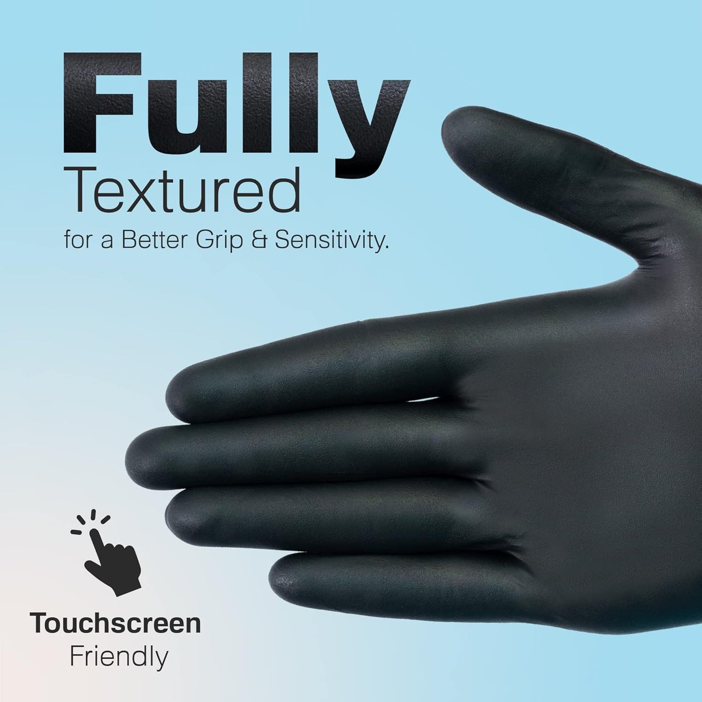 Disposable Nitrile Gloves - Food Grade Heavy-Duty Puncture Resistant Black Gloves for Cooking & Food Service