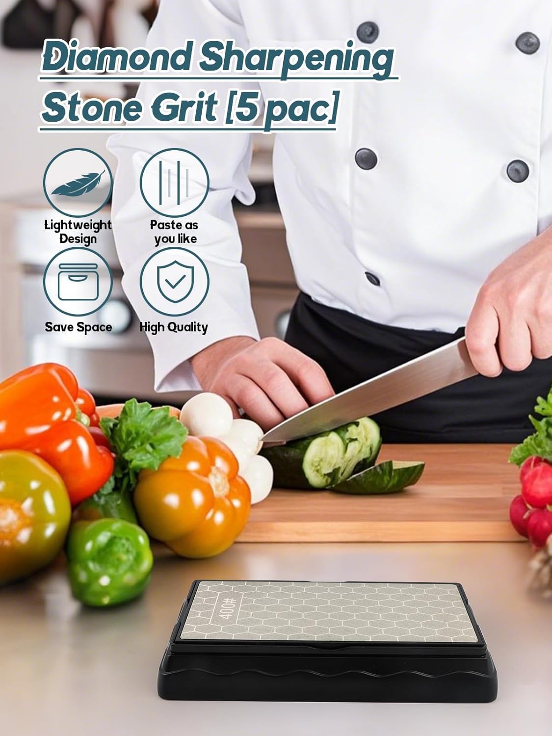 Diamond Sharpening Stones with Honing Guide, Knife Sharpener Stone with Non-Slip Base for Chisels Planes Sharpening Stone Set Fine/Coarse Diamond Sharpening Plate with Angle Guide (600/1200)
