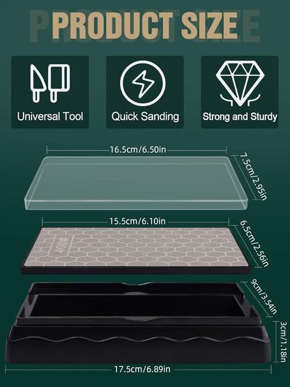 Diamond Sharpening Stones with Honing Guide, Knife Sharpener Stone with Non-Slip Base for Chisels Planes Sharpening Stone Set Fine/Coarse Diamond Sharpening Plate with Angle Guide (600/1200)
