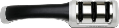 Manual Knife Sharpeners for 15- and 20-Degree Straight-Edge and Serrated Knives with Diamond Abrasives Precise Angle Control & Compact Footprint, 2-Stage, Gray