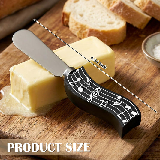8 Pcs Musical Note Cheese Spreader Butter Knife Set Stainless Steel Cheese Spreader Multipurpose Butter Jam Dip Graduation Gift Table Decoration