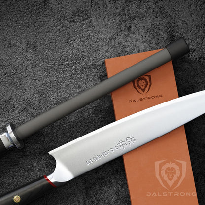 Honing Rod - 10 inch - G10 Handle - Stainless Steel Core - Scratch-Free Ceramic Coating - Kitchen Knife Sharpener Chef Knife Polish - Professional Honing Steel - Sharpening Rod