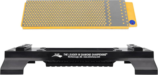 DMT DuoSharp Double-Sided Diamond Whetstone - Fine/Coarse (600/325) Diamond Sharpening Stone with Base - Tool Sharpener for Kitchen, Garage, Workshop, Chisels, Knives, More - Made in USA, 8 Inches