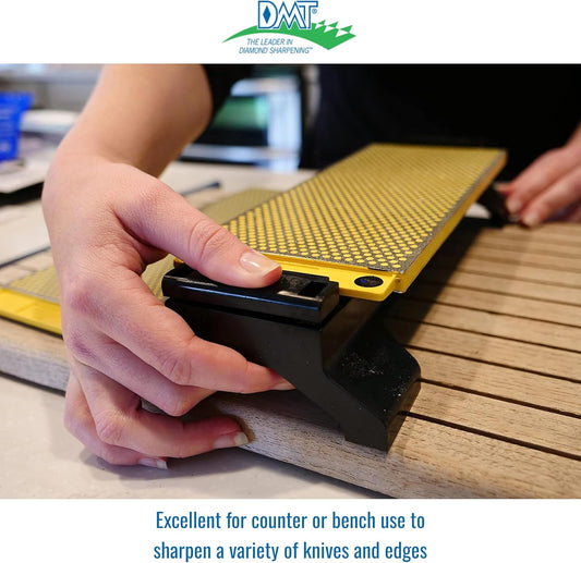 DMT DuoSharp Double-Sided Diamond Whetstone - Fine/Coarse (600/325) Diamond Sharpening Stone with Base - Tool Sharpener for Kitchen, Garage, Workshop, Chisels, Knives, More - Made in USA, 8 Inches