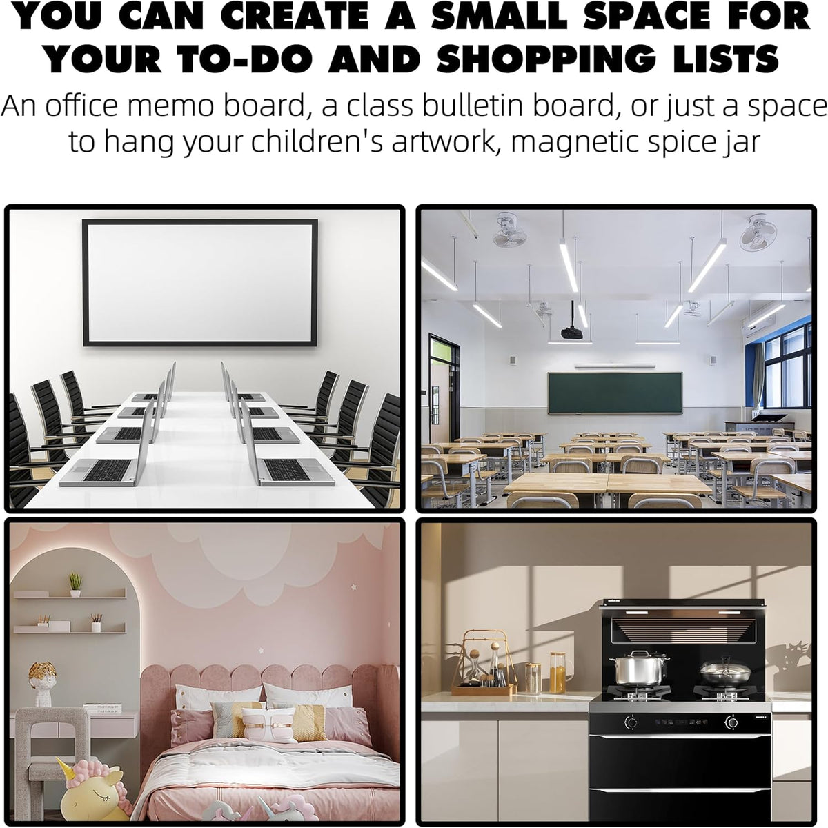 Magnetic Strip with Adhesive Backing, 2"x15" Stainless Steel Strips Bulletin Bar Board, Metal Magnetic Strips for Wall with 48 Pcs Magnets for Home, Office, School Use - 6 Pcs