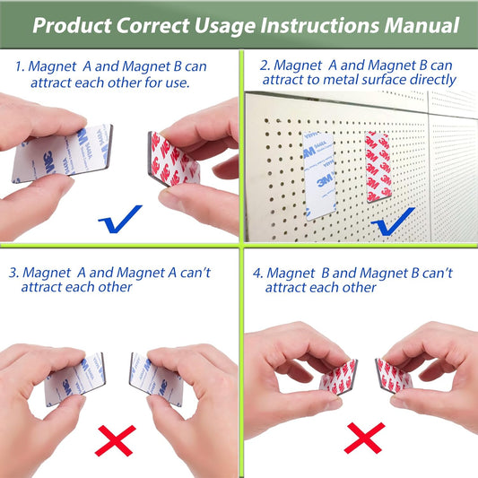 2 Pack, A+B Paired Magnetic Tape 10ftx1in, AB Pairing Magnet Strips with Adhesive Backing, Match to Use for DIY Closure Craftings