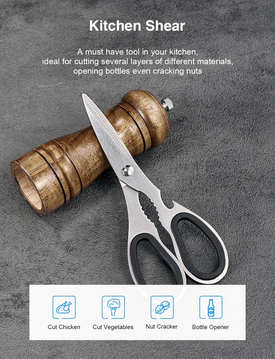 Knife Set, 14 PCS High Carbon Stainless Steel Super Sharp Kitchen Knife Set for Chef with Acrylic Stand, include Steak Knives, Sharpener and Scissors, Ergonomical Design