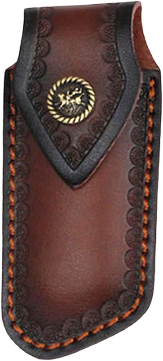 Shop Knife Sheaths, 5.1" Pocket Knife Sheath for Belt, Leather Knife Sheath for Belt, Pocket Knife Holder, Leather Sheath Folding Knife (Large)