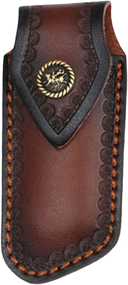 Shop Knife Sheaths, 5.1" Pocket Knife Sheath for Belt, Leather Knife Sheath for Belt, Pocket Knife Holder, Leather Sheath Folding Knife (Large)