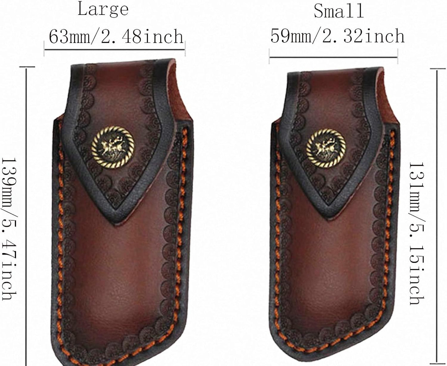 Shop Knife Sheaths, 5.1" Pocket Knife Sheath for Belt, Leather Knife Sheath for Belt, Pocket Knife Holder, Leather Sheath Folding Knife (Large)