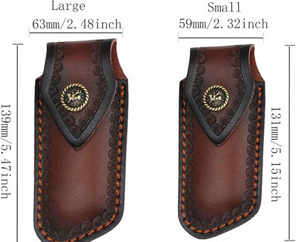 Shop Knife Sheaths, 5.1" Pocket Knife Sheath for Belt, Leather Knife Sheath for Belt, Pocket Knife Holder, Leather Sheath Folding Knife (Large)